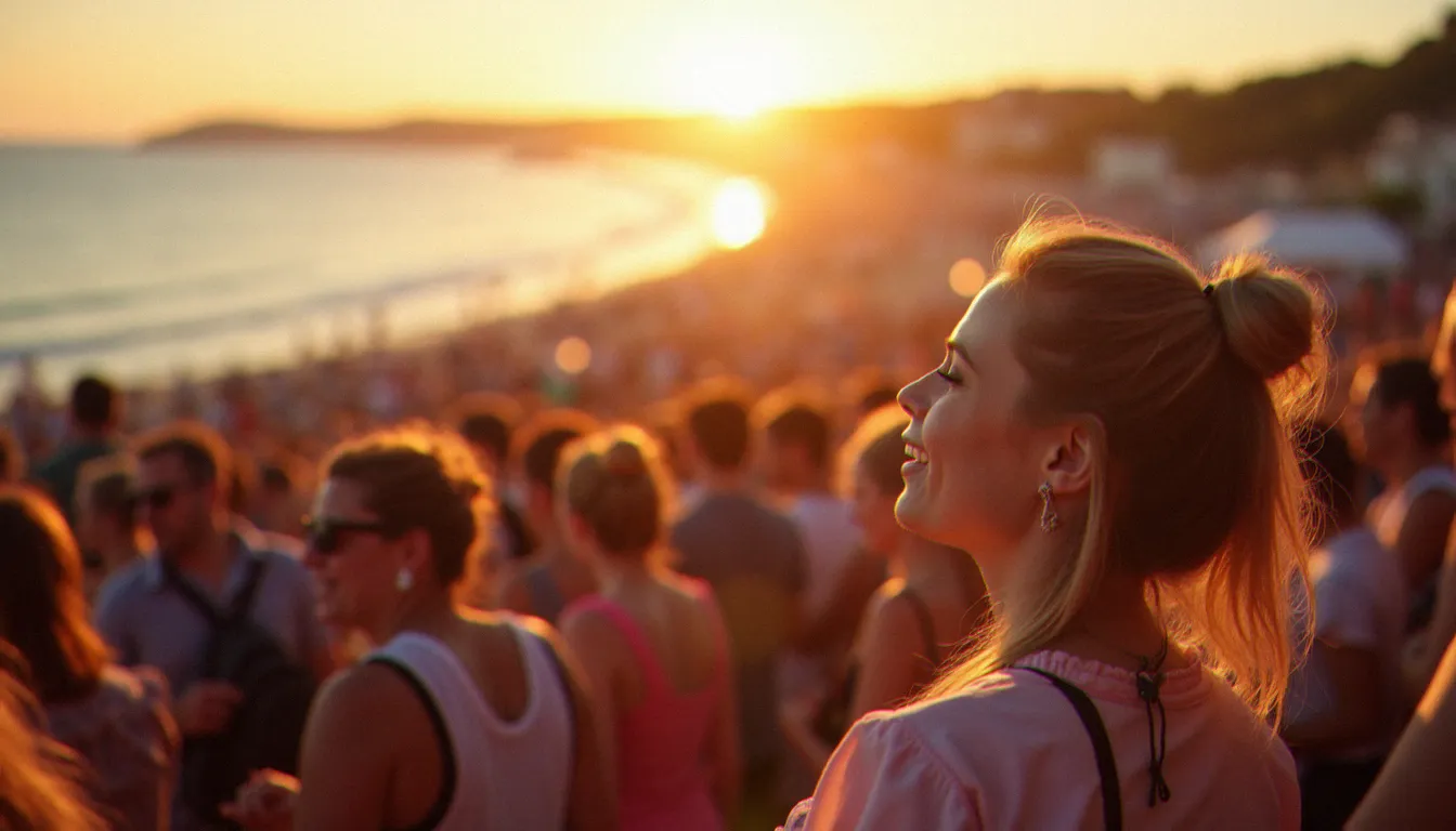 Groupe de personnes de tous âges lors d'un événement festif en plein air près de Brest, symbolisant les rencontres intergénérationnelles en Bretagne