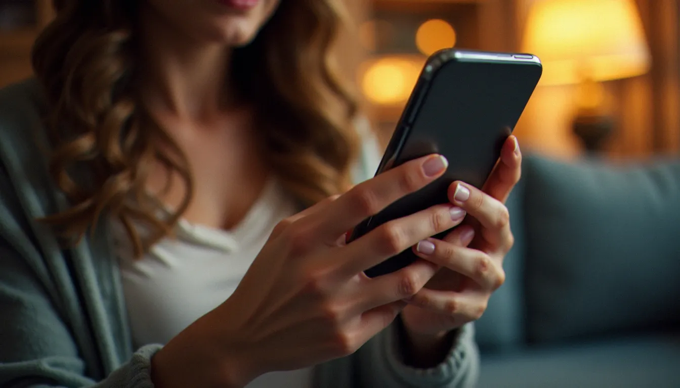 Femme utilisant une application de rencontre sur smartphone pour explorer les plateformes dédiées aux cougars